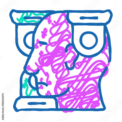 persecution mania problem doodle icon sketch vector. persecution mania problem sign. isolated symbol illustration