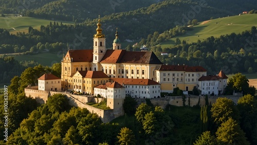 Scenic view of Melk Abbey in Austria's Wachau region.