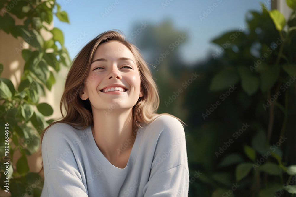 Happy woman relaxing on the sofa at home, Healthy life style Happy woman relaxing on the sofa at home, Healthy life style
