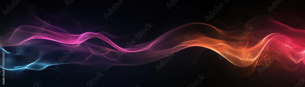 Obraz premium Abstract Colorful Waves on a Dark Background