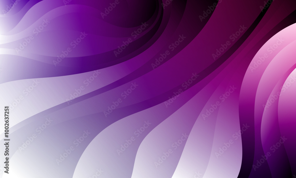 Fototapeta premium Dynamic wave pattern abstract background with glowing purple and white gradient colors