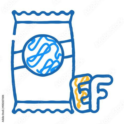 alphabet shape pasta doodle icon sketch vector. alphabet shape pasta sign. isolated symbol illustration