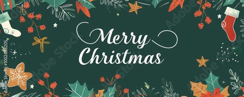 Merry Christmas background with christmas element. Vector illustration photo