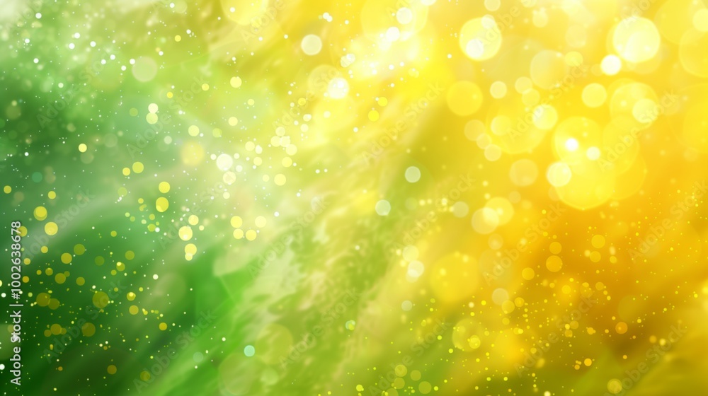 A green and yellow background with many small circles A green and yellow background with many small circles