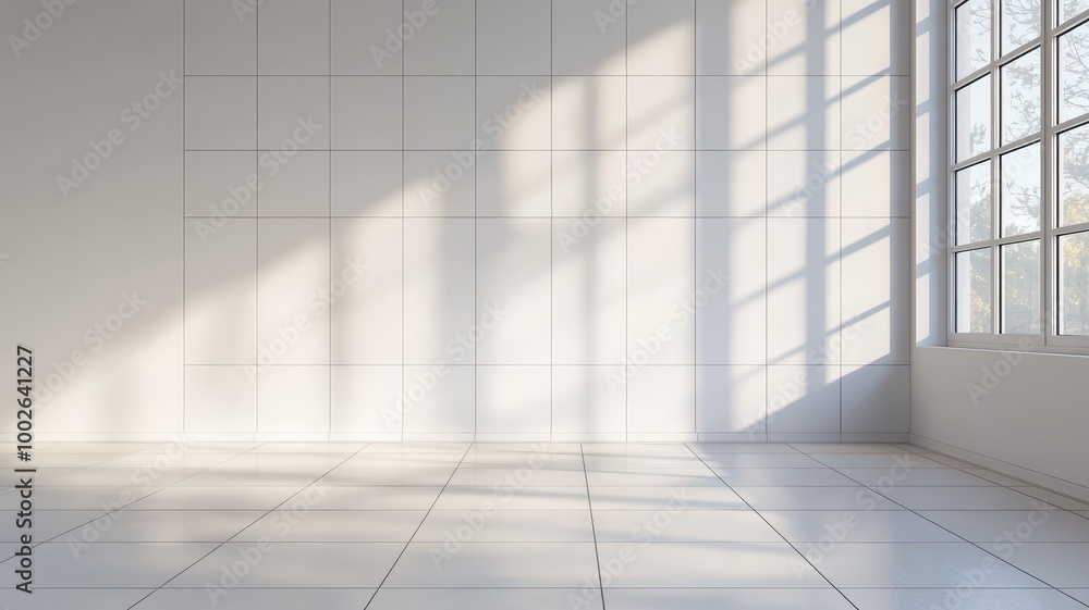 Spacious empty room with large windows and natural light. Spacious empty room with large windows and natural light.