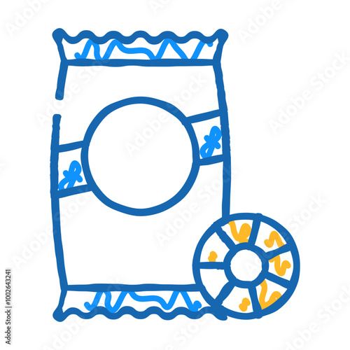 ruote pasta doodle icon sketch vector. ruote pasta sign. isolated symbol illustration