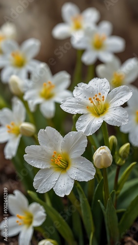 Spring flowers in white bloom.