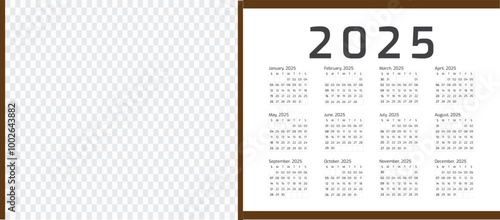 Desk calendar 2025 corporate wall calendar 2025 Year all months calendar  template, Professional style.