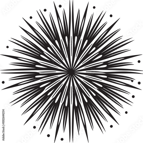Vector image depicting a display of colorful fireworks lighting up the night sky, emphasizing celebration and joy