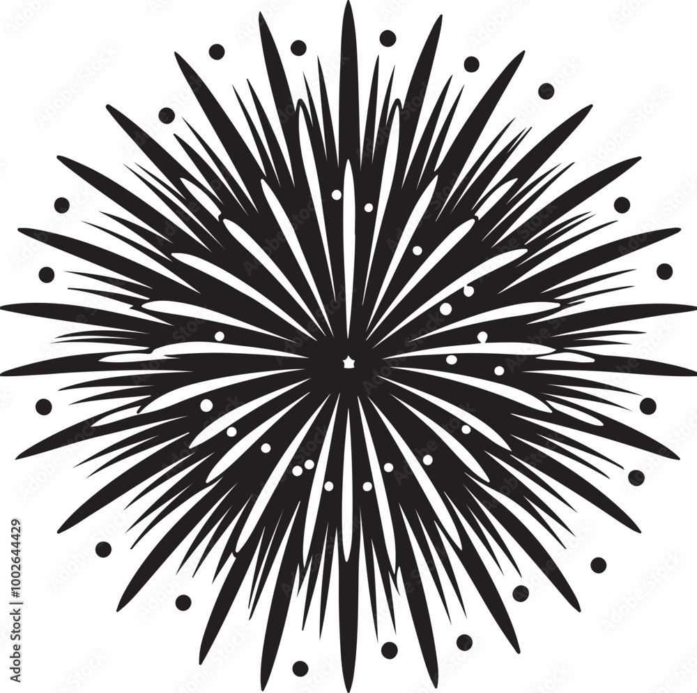Obraz premium Vector image depicting a display of colorful fireworks lighting up the night sky, emphasizing celebration and joy