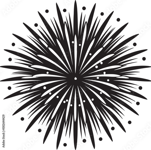 Vector image depicting a display of colorful fireworks lighting up the night sky, emphasizing celebration and joy