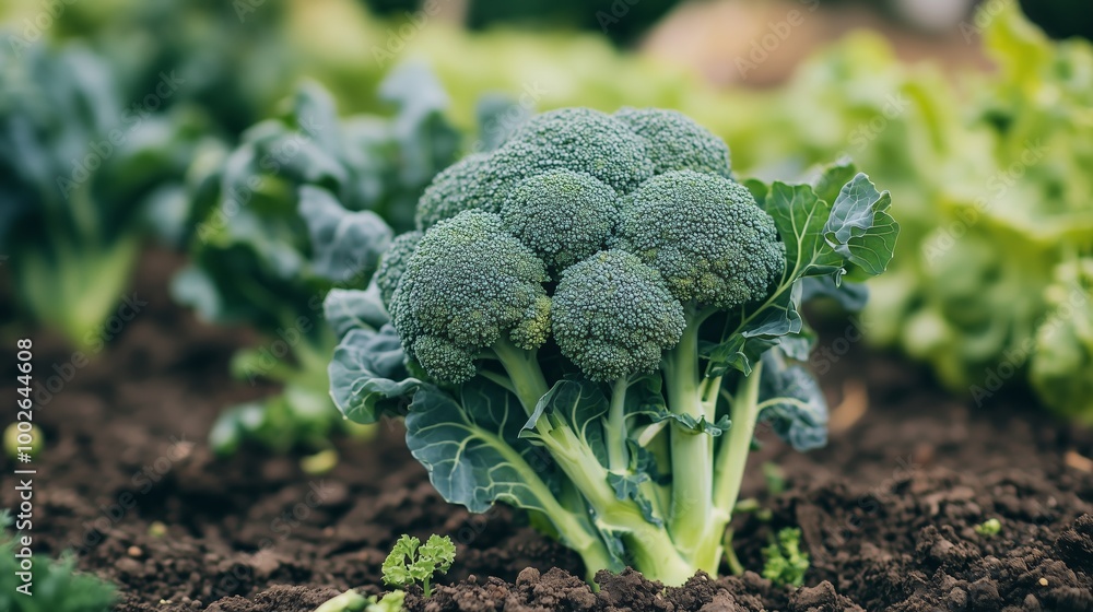 custom made wallpaper toronto digitalFreshly grown broccoli surrounded by leafy greens in a vibrant vegetable garden during daylight hours