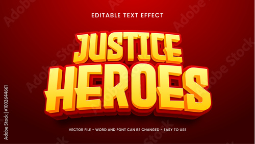 Justice heroes editable text effect  3d editable text style