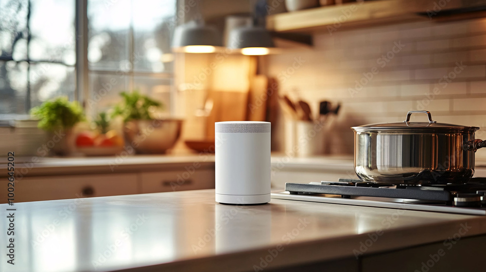 Smart speaker in a modern kitchen Smart speaker in a modern kitchen