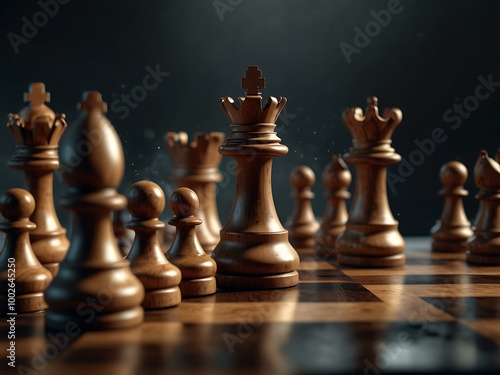 Striking digital chess scene featuring a king piece.