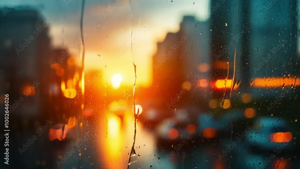 Rainy Sunset Cityscape Rainy Sunset Cityscape