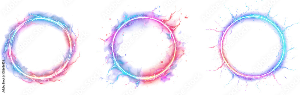 Thunder lightning frame png transparent, abstract scifi thunderstorm art frame clipart