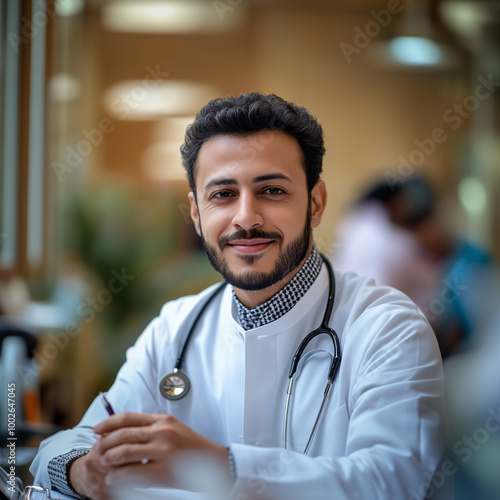 Arabic doctor smiling