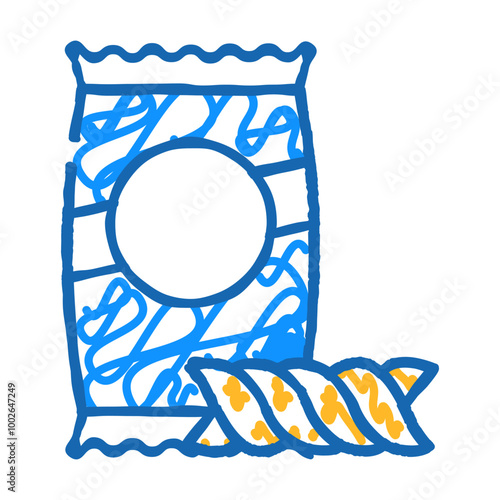 torchietti pasta doodle icon sketch vector. torchietti pasta sign. isolated symbol illustration