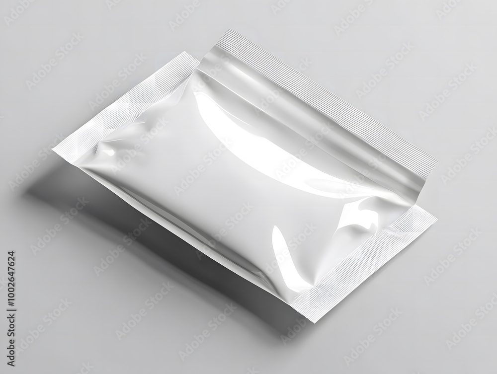 Blank Silver Bar Wrapper Packaging Mockup on Gray Background Blank Silver Bar Wrapper Packaging Mockup on Gray Background