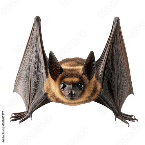 Close up bat isolated on transparent or white background photo