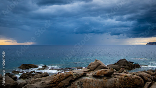 Mediterranean beach near the coast of Sardinia