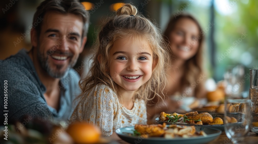 Family enjoying a meal together, capturing joy and togetherness. Family enjoying a meal together, capturing joy and togetherness.