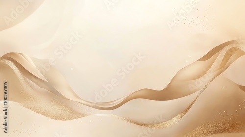 Elegant abstract background featuring flowing ribbons in soft beige tones, ideal for design projects and creative presentations.