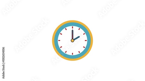 Animation wall clock counterclockwise. 1 hour back. suitable for Daylight Savings Time Ends