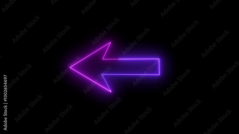 Neon glowing arrow Loop Animation direction in the left,Neon arrow icon concept.Arrow Loop Animation left direction Neon glowing arrow Loop Animation direction in the left,Neon arrow icon concept.Arrow Loop Animation left direction