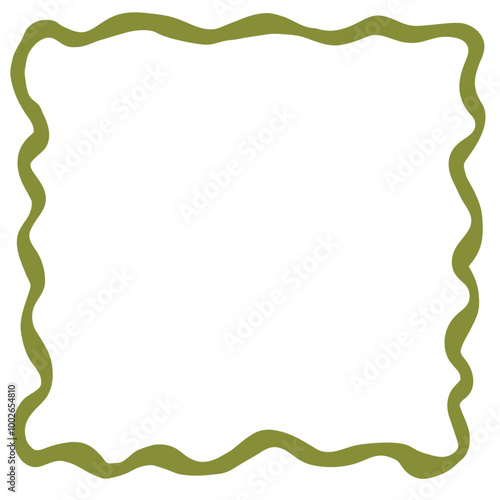 One line olive green wavy border