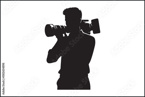 Professional Cameraman Vector Silhouette Collection