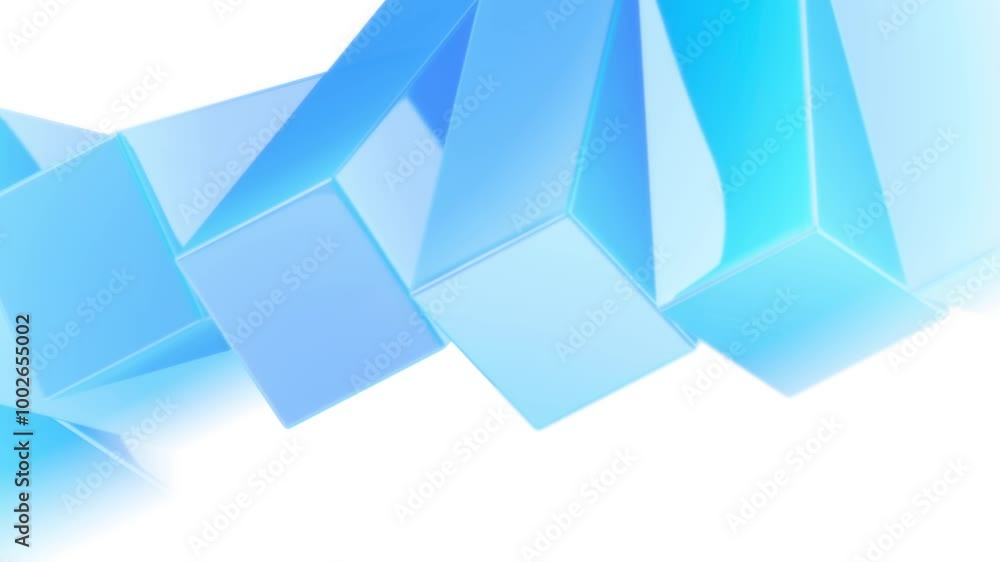 Abstract Blue Glass Box Background Loop Abstract Blue Glass Box Background Loop