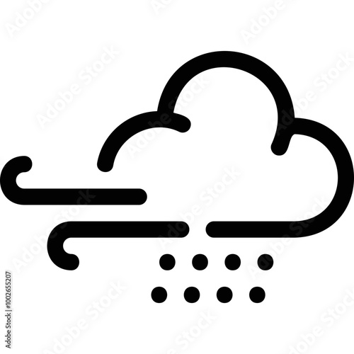 Simple vector icon weather forecast, wind, precipitation