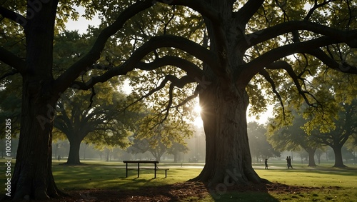 Tree in a park setting.