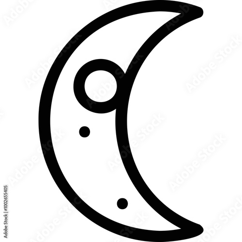 Simple vector icon moon phase, waning month