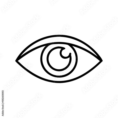 Eye vector icon, minimalist design, simple black and white illustration