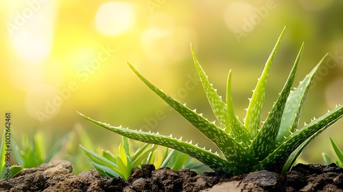 Close-up of Aloe Vera Plant in Sunlight