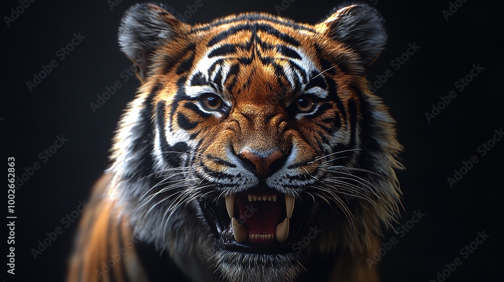 Powerful Black Tiger: Detailed Close-Up Isolated for Design Projects. Generative AI Powerful Black Tiger: Detailed Close-Up Isolated for Design Projects. Generative AI