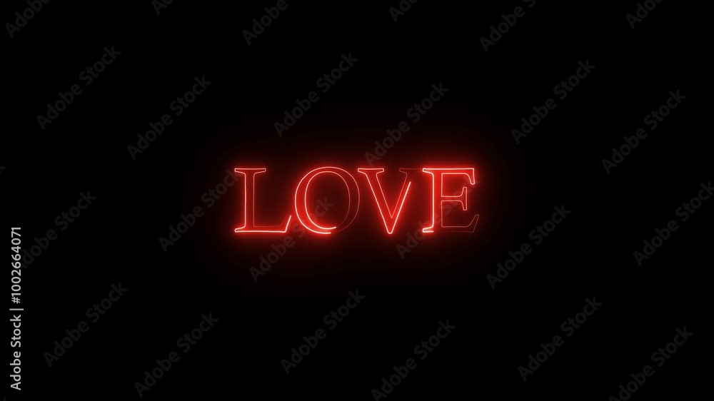 Love neon glow text typography animation 4k video Love neon glow text typography animation 4k video