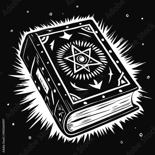 A weathered leather-bound tome with intricate, arcane symbols etched onto its cover, revealing ancient occult rituals.