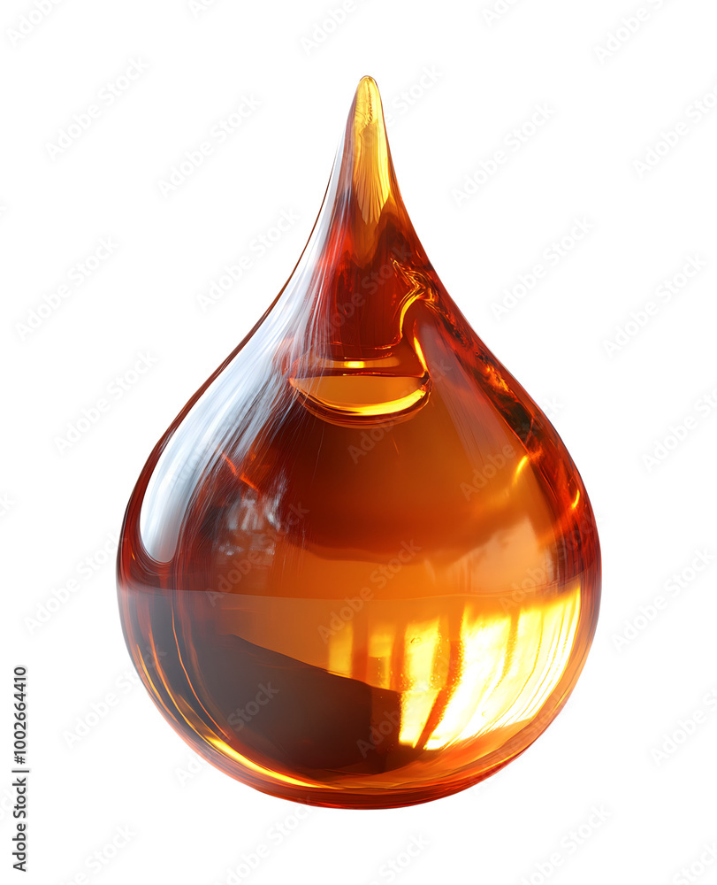 Golden Drop of Oil Icon Isolated on Transparent Background Golden Drop of Oil Icon Isolated on Transparent Background