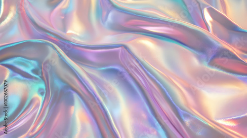 Iridescent Holographic Background a pastel black to apricot gradient