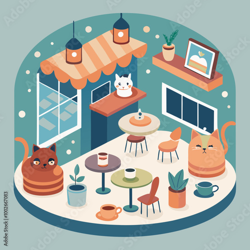 Imagine a cozy cat cafe filled with playful felines, comfortable seating, and delicious treats. Describe your perfect experience.