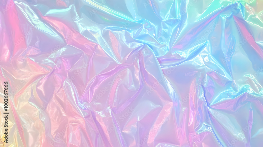 Fototapeta premium Iridescent Holographic Background a pastel cherry to cyan gradient