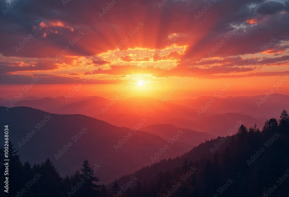 Obraz premium sunrise in the mountains