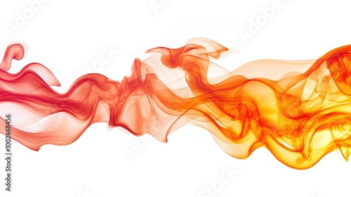 Fiery red and orange flames curling upwards, isolated on a plain white backdrop with vivid contrast.