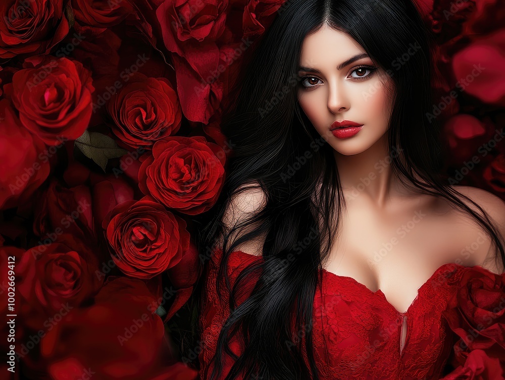 woman with red rose woman with red rose