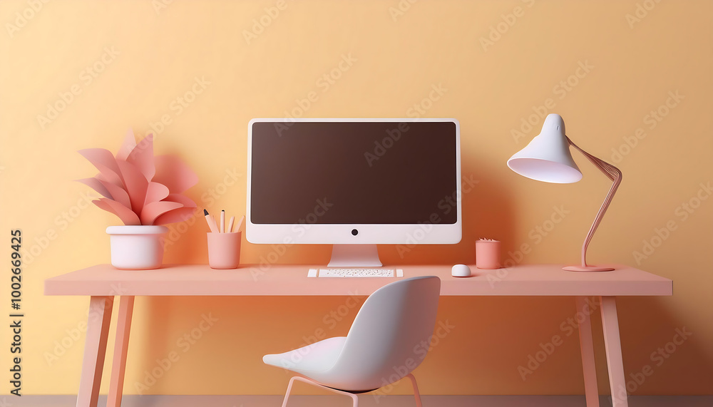 Naklejka premium Simple and Elegant Study Space for Productivity
