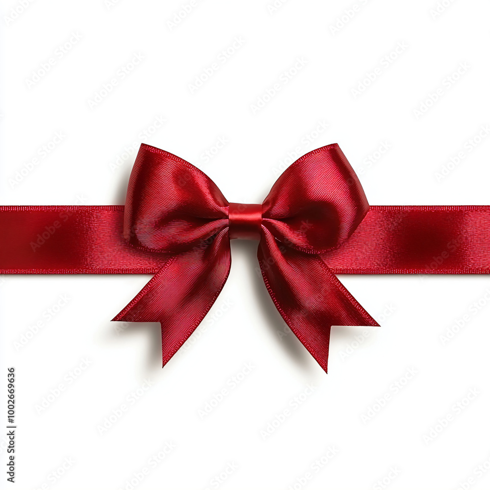Decorative shiny atlas red ribbon with bow isolated on white background. Red band satin strip for Valentine's, birthday gift. Wrapping for Christmas party, Father's, Women's day gift. Black friday Decorative shiny atlas red ribbon with bow isolated on white background. Red band satin strip for Valentine's, birthday gift. Wrapping for Christmas party, Father's, Women's day gift. Black friday